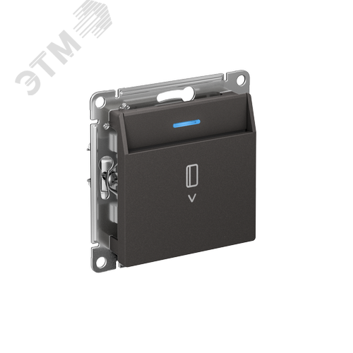 ATLASDESIGN ВЫКЛЮЧАТЕЛЬ карточный с подсветкой, 10А, без задержки отключения, механизм, БАЗАЛЬТ - фото 2