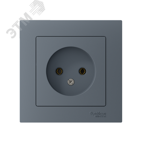 Розетка ATLASDESIGN без заземления 16А в сборе грифель - фото 2