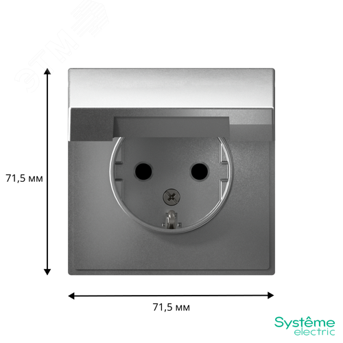 ARTGALLERY розетка с заземл. со шторк. с крышкой, 16А, IP20, механизм, алюминий - фото 3