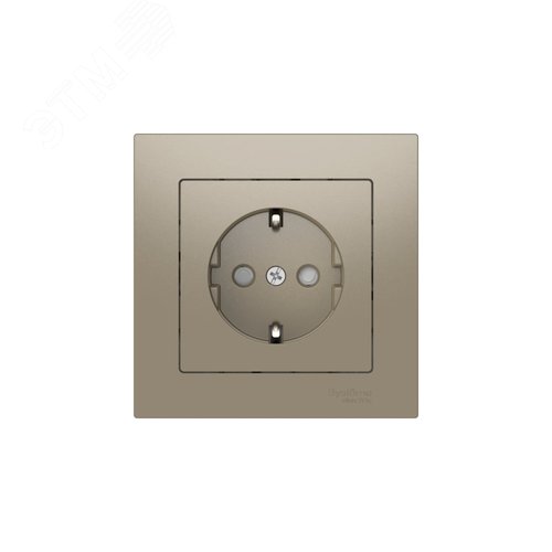 ATLASDESIGN РОЗЕТКА с заземлением со шторками, 16А, в сборе, быстрозажимные клеммы, ШАМПАНЬ - фото 4