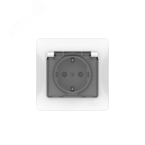 GLOSSA РОЗЕТКА с заземлением со шторками с крышкой, 16А, IP44, в сборе, быстрозажимные клеммы, БЕЛЫЙ - фото 4