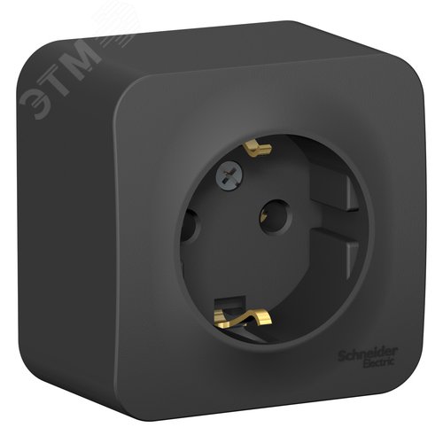 BLANCA  розетка наружная  с заземлением без шторок, 16А, 250В, антрацит - фото 3