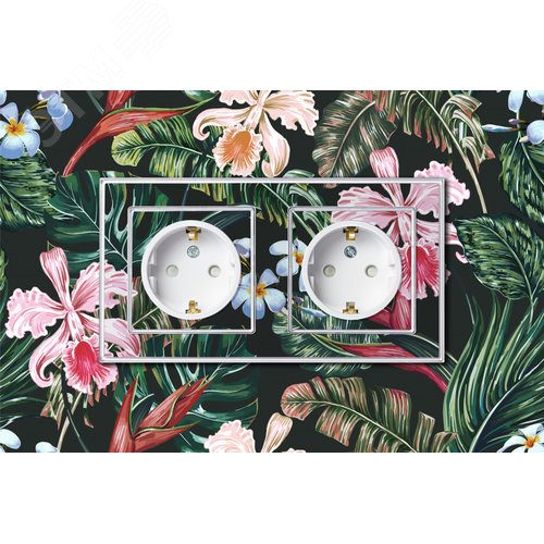 Розетка ATLASDESIGN Art с заземлением со шторками 16А механизм прозрачный с возможностью установки  персонального изображения - фото 3