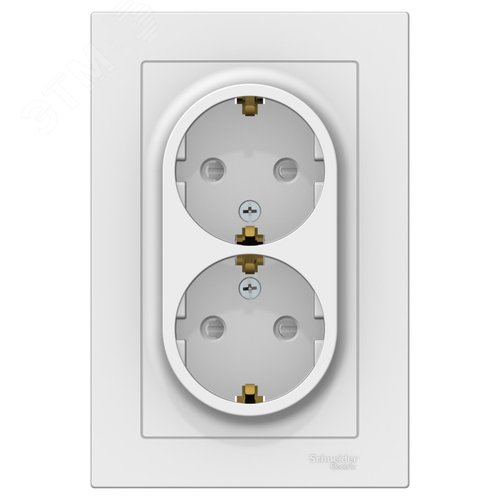 ATLASDESIGN РОЗЕТКА двойная с заземлением со шторками, 16А, в сборе, ЛОТОС - фото 3