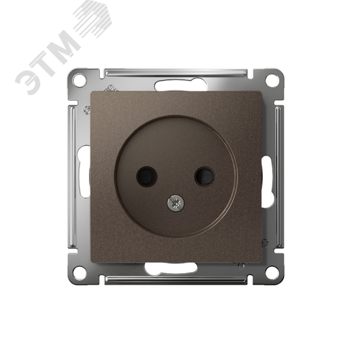 Розетка ATLASDESIGN без заземления со шторками 16А механизм мокко - фото 2