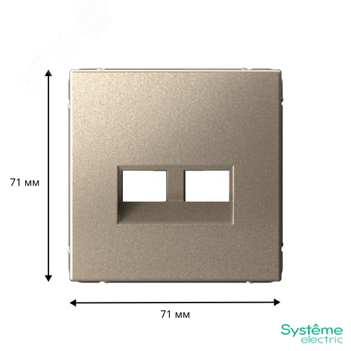 ARTGALLERY НАКЛАДКА двойная для информационных функций типа Keystone, ШАМПАНЬ - фото 3
