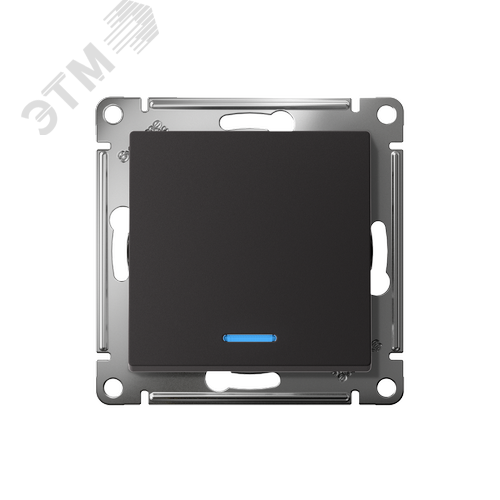 Выключатель одноклавишный ATLASDESIGN с подсветкой схема 1а 10АХ механизм карбон - фото 2