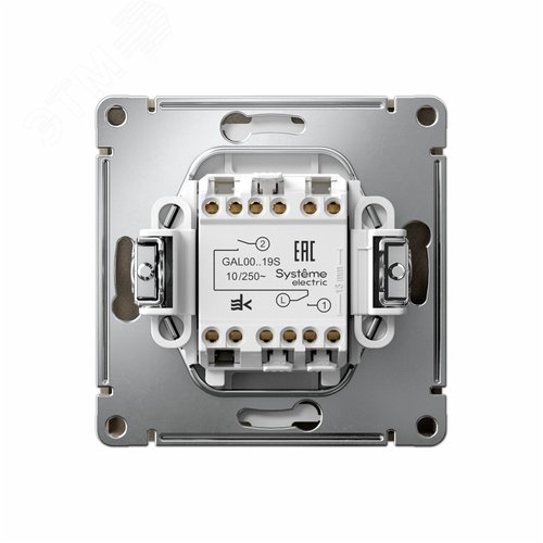 ARTGALLERY 2-клавишный ВЫКЛЮЧАТЕЛЬ ДЛЯ ЖАЛЮЗИ, 2х сх.4, 10А, механизм, быстрозажимные клеммы, ШАМПАНЬ - фото 2