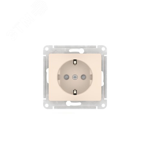 GLOSSA РОЗЕТКА с заземлением со шторками, 16А, быстрозажимные клеммы, БЕЖЕВЫЙ - фото 4