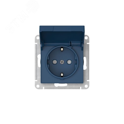 ATLASDESIGN РОЗЕТКА с заземл. со шторк. с крышкой,16А, IP20, быстрозажимные клеммы, АКВАМАРИН - фото 5