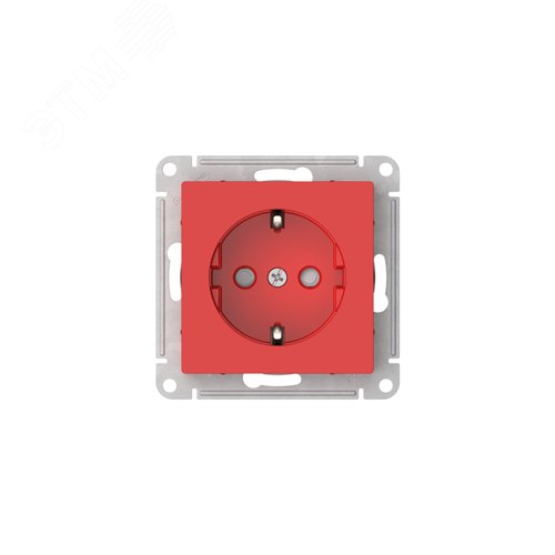 ATLASDESIGN РОЗЕТКА с заземлением со шторками, 16А, быстрозажимные клеммы, КРАСНЫЙ - фото 4