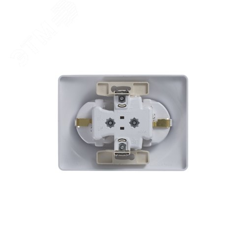 GLOSSA Розетка двойная с заземлением со шторками в сборе белая - фото 5