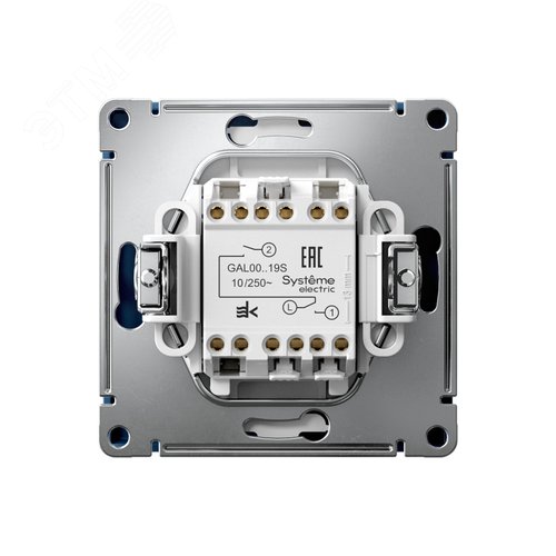 ARTGALLERY 2-клавишный ВЫКЛЮЧАТЕЛЬ ДЛЯ ЖАЛЮЗИ, 2х сх.4, 10А, механизм, быстрозажимные клеммы, АКВАМАРИН - фото 2