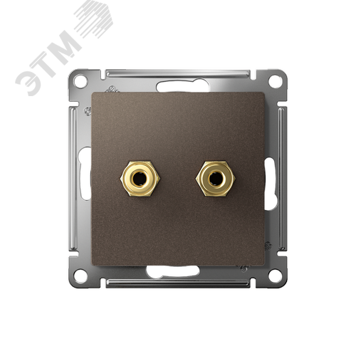 Аудиорозетка ATLASDESIGN двухместная мокко - фото 2