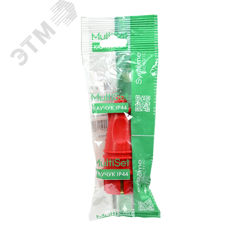 MultiSet Вилка 2К+З прямая каучуковая 16А/250В IP44 Красная - фото 5