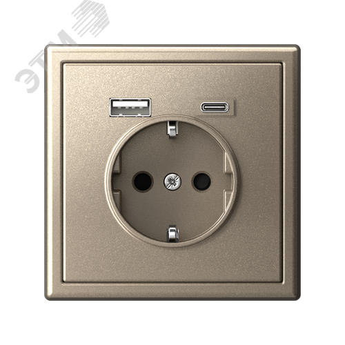 ARTGALLERY розетка 16А с 2 USB A+C, 5В/2,4А/3,0А, 2х5В/1,5А, механизм, шампань - фото 5