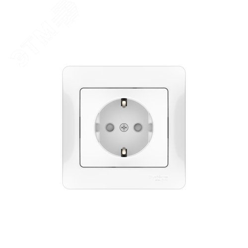 GLOSSA РОЗЕТКА с заземлением со шторками, 16А, в сборе, быстрозажимные клеммы, БЕЛЫЙ - фото 4