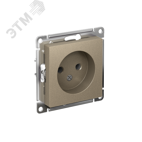 Розетка ATLASDESIGN без заземления 16А механизм шампань - фото 1
