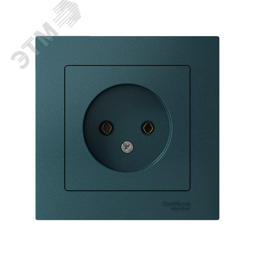 Розетка ATLASDESIGN без заземления 16А в сборе изумруд - фото 2