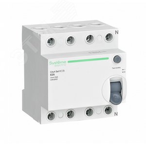 Выключатель дифференциального тока (ВДТ) 63А 4P 30мА Тип-AC 400В City9 Set C9R36463 Systeme Electric
