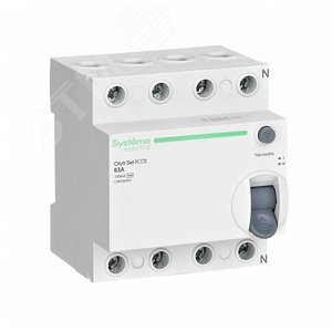 Выключатель дифференциального тока (ВДТ) 63А 4P 100мА Тип-AC 400В City9 Set