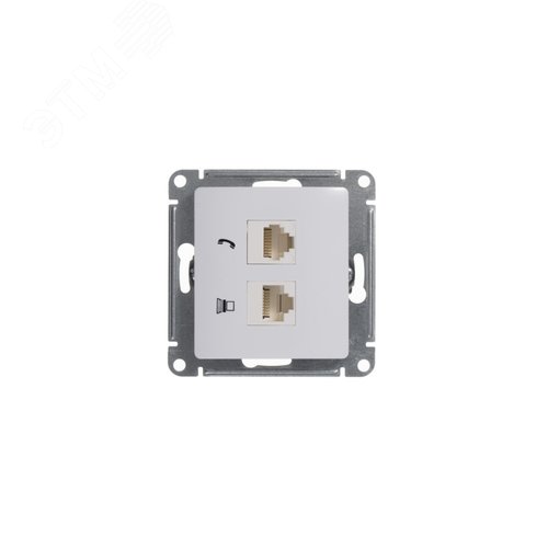 GLOSSA Розетка телевизионная TV проходная в рамку 4дБ белая - фото 8