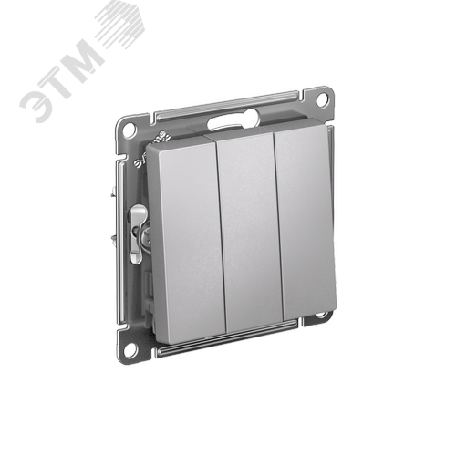 Изображение товара Выключатель трехклавишный ATLASDESIGN схема 1+1+1 10АХ механизм алюминий (шт)