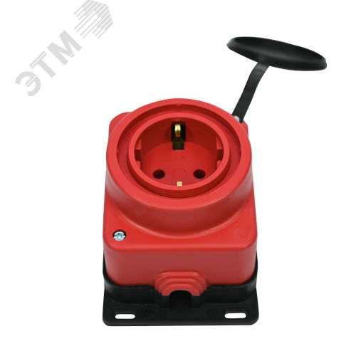 MultiSet Розетка 2К+З открытой установки каучуковая 16А/250В IP44 Красная - фото 4