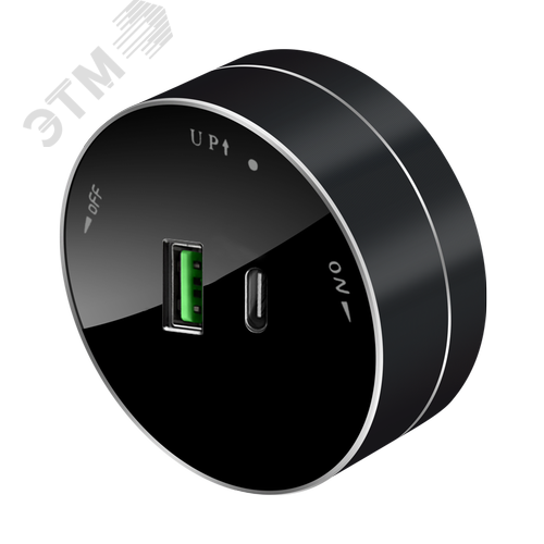 Изображение товара MultiTrack Розетка 2хUSB (тип А+С) 18Вт, 5В/3А Антрацит (шт)