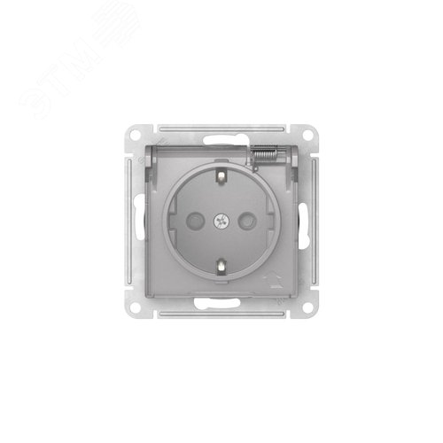 ATLASDESIGN AQUA РОЗЕТКА с заземлением со шторками с прозрачной крышкой, 16А,IP44, быстрозажимные клеммы,АЛЮМИН - фото 4