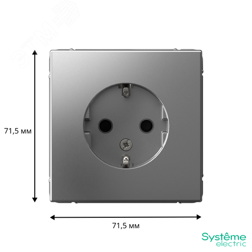 ARTGALLERY розетка с заземлением со шторками, 16А, механизм, сталь - фото 3