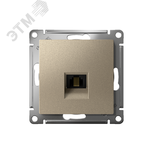 Розетка ATLASDESIGN телефонная RJ11 механизм шампань - фото 2