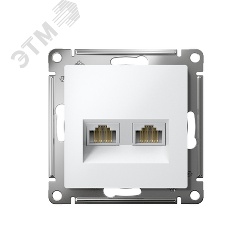 Розетка ATLASDESIGN двойная компьютерная RJ45+RJ45 категория 5E механизм белый - фото 2