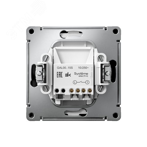 ARTGALLERY 1-клавишный ВЫКЛЮЧАТЕЛЬ КНОПОЧНЫЙ, механизм, быстрозажимные клеммы, КАРБОН - фото 2