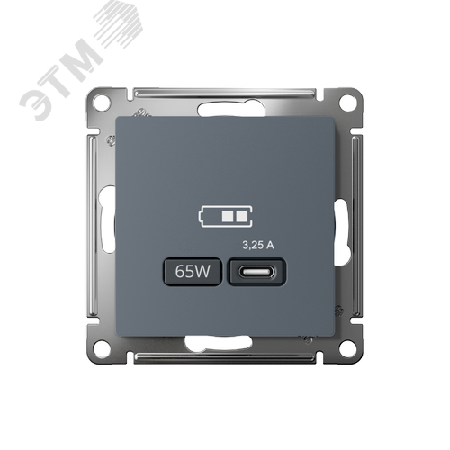 ATLASDESIGN USB РОЗЕТКА тип-C 65W высокоскор.заряд. QC, PD, механизм, ГРИФЕЛЬ - фото 2