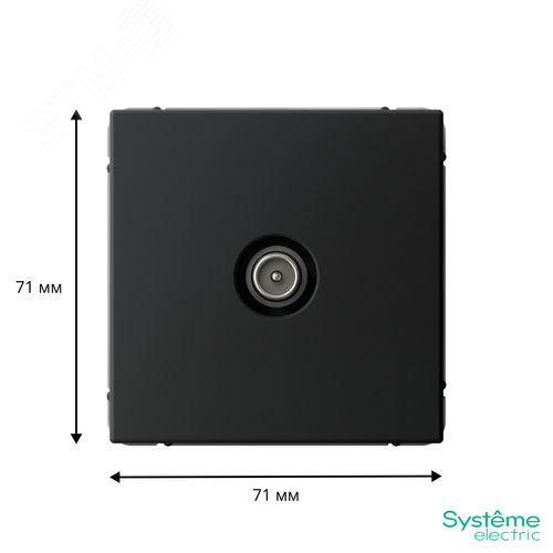 ARTGALLERY TV ТВ розетка проходная 4DB, механизм, карбон - фото 3