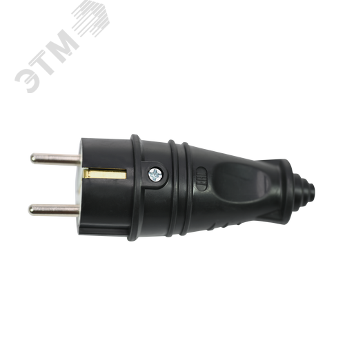Вилка 2К+З прямая каучуковая 16А/250В IP44 Чёрная MultiSet - фото 4