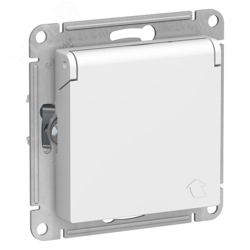 ATLASDESIGN РОЗЕТКА с заземл. со шторками с крышкой, 16А, IP20, механизм, ЛОТОС - фото 1