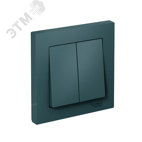 ATLASDESIGN 2-клавишный ВЫКЛЮЧАТЕЛЬ, сх.6, 10АХ, в сборе, быстрозажимные клеммы, ИЗУМРУД - фото 1