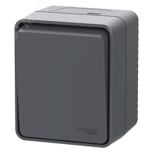 AtlasDesign PROFI IP54 О/У 1-клавишный кнопочный ВЫКЛЮЧАТЕЛЬ 10 АХ, АНТРАЦИТ - фото 3