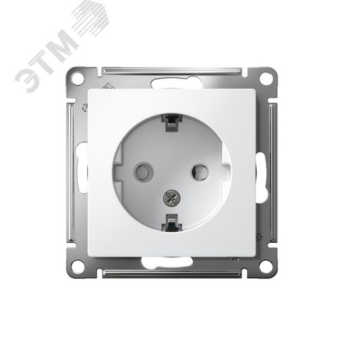 Розетка ATLASDESIGN с заземлением со шторками 16А механизм белый - фото 2