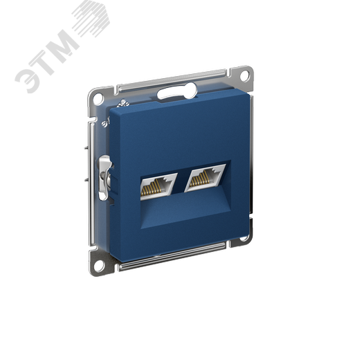 ATLASDESIGN РОЗЕТКА двойная компьютерная RJ45+RJ45, кат.5E, механизм, АКВАМАРИН - фото 1