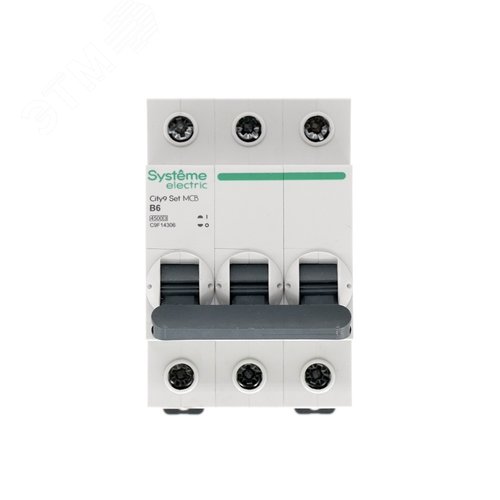Выключатель автоматический трехполюсный 6А B 4.5kA 400В City9 Set - фото 2