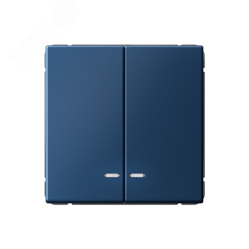 ARTGALLERY 2-клавишный выключатель с подсветкой, сх.5а, 10АХ, механизм, аквамарин - фото 1