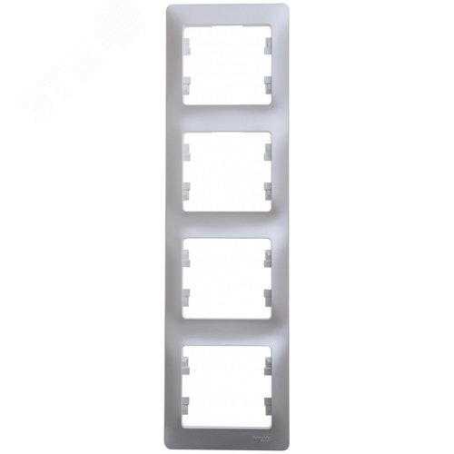 GLOSSA Рамка 4 поста вертикальная перламутр - фото 3