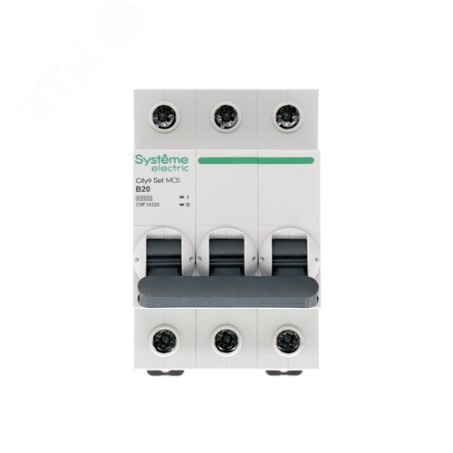 Выключатель автоматический трехполюсный 20А B 4.5kA 400В City9 Set - фото 2