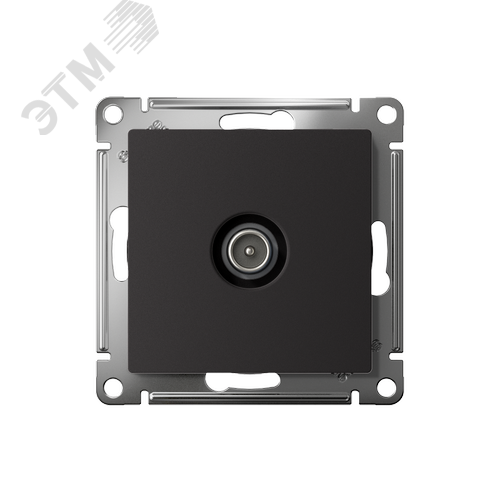 Розетка ATLASDESIGN TV проходная 4DB механизм карбон - фото 2