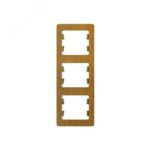 Изображение товара GLOSSA Рамка 3 поста вертикальная дуб (шт)