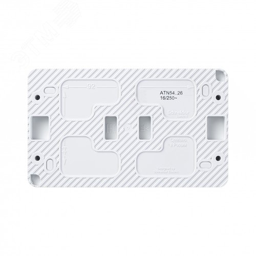 AtlasDesign Profi54  розетка двойная с заземлением со шторками IP54 16А 250B, БЕЛЫЙ, Россия - фото 3
