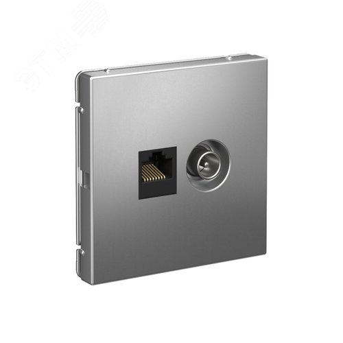 ARTGALLERY розетка двойная ТВ + компьютерная RJ45, кат. 5Е, сталь - фото 2